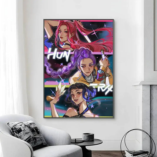 Cartoon Movie K-Pop Demon Hunters Canvas Poster – Art for Fans & Collectors