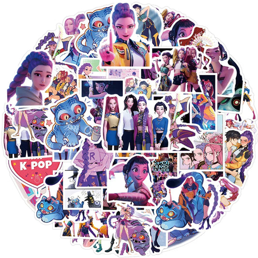 Vibrant Movie KPop Demon Hunters Stickers for DIY Enthusiasts