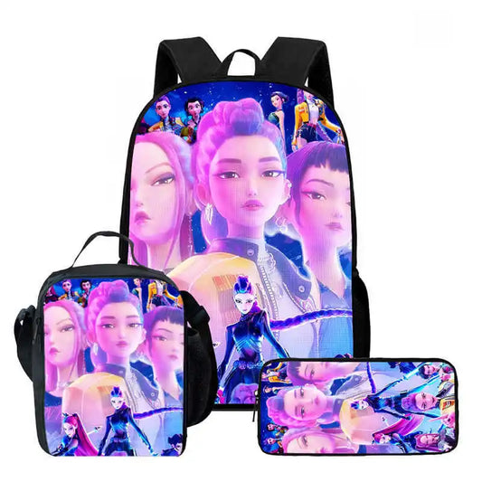 Kpop Demon Hunter Girls School Set – Backpack, Pencil Case & Lunch Bag