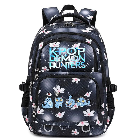 KPop Demon Hunters Backpack – Cat Derpy Print Cartoon School Bag