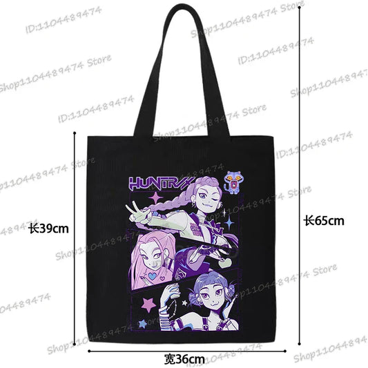 Women Fashion KPop Demon Hunters Canvas Square Bag – Trendy Ulzzang Style