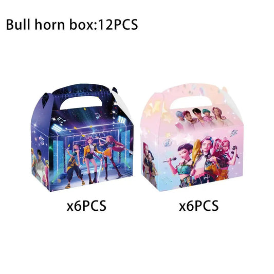 Kpop Demon Hunters Theme Disposable Tableware Set – Perfect for Huntrix Saga Fans