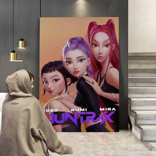 Demon H-Hunters Kpop Group Poster – Stylish Wall Decor for Fans