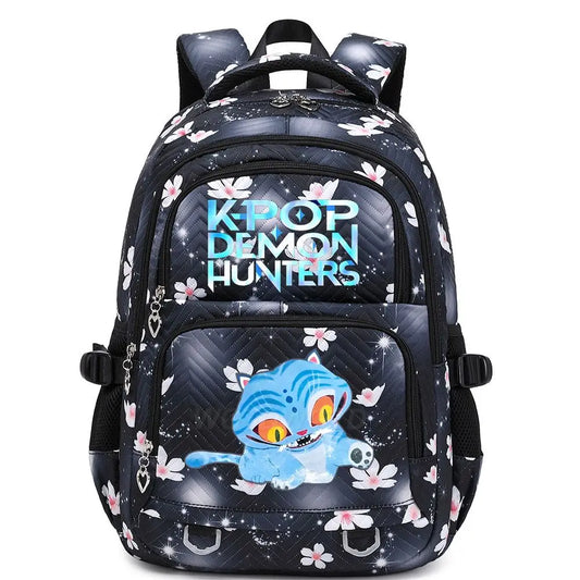 KPop Demon Hunters Backpack – Cat Derpy Print Cartoon School Bag