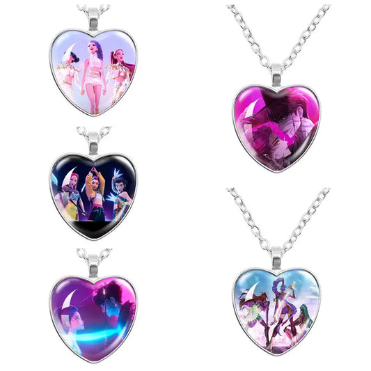 Kpop Hunter Heart Necklace – Anime Cosplay Jewelry Gift
