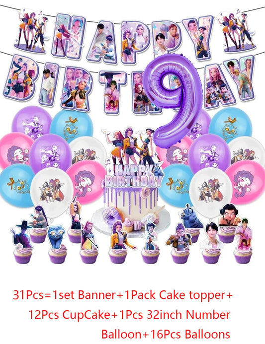 Demon Hunters Party Supplies – Perfect Decor for Kpop Anime Cosplay Events