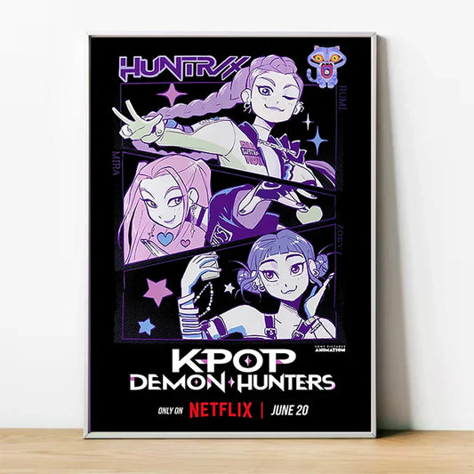 Demon Hunters K-Pop Anime Poster – HD Art for Aesthetic Spaces