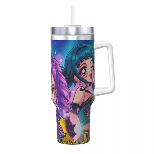 Kpop Demon Hunters Huntrix Tumbler – Stainless Steel Thermal Mug for Fans