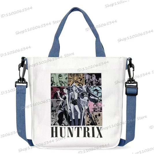 Blue White Anime KPop Demon Hunters Crossbody Bags – Stylish Canvas Totes
