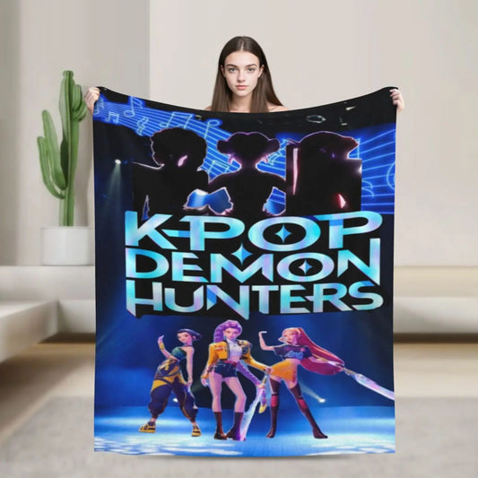 Cozy Up with K-Pop Demon Anime Hunters Blankets – Soft, Warm, and Stylish!