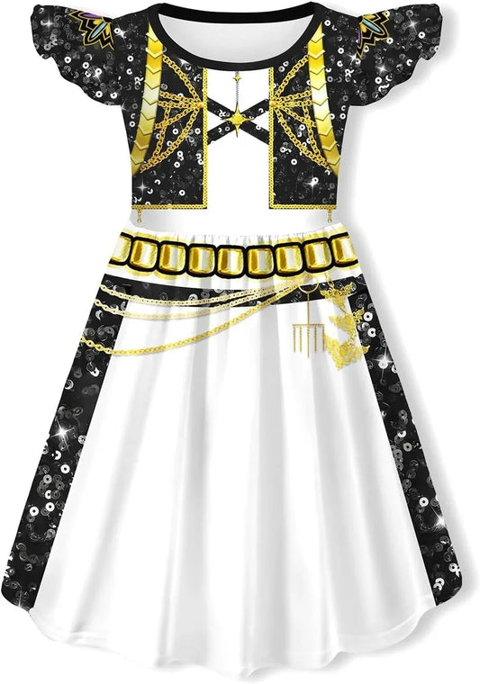 HUNTR/X KPop Demon Hunters Rumi Cosplay Costume – Shiny Stage Outfit for Fans