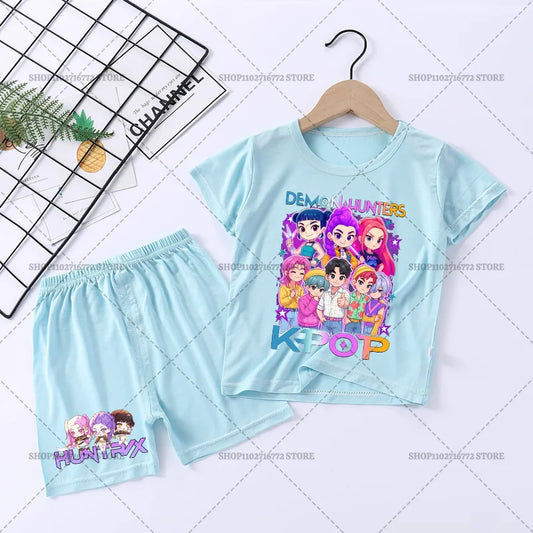 New KPop Demon Hunters Girl Pajamas – 2pcs Set for Kids