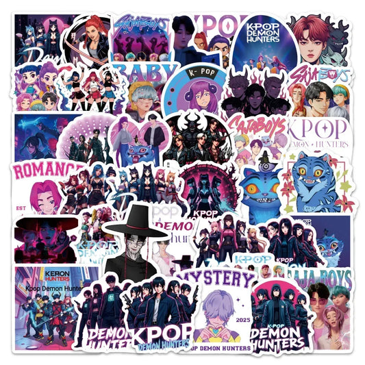 50pcs KPop Demon Hunters Movie Stickers – Cool Waterproof Decals for DIY Fun