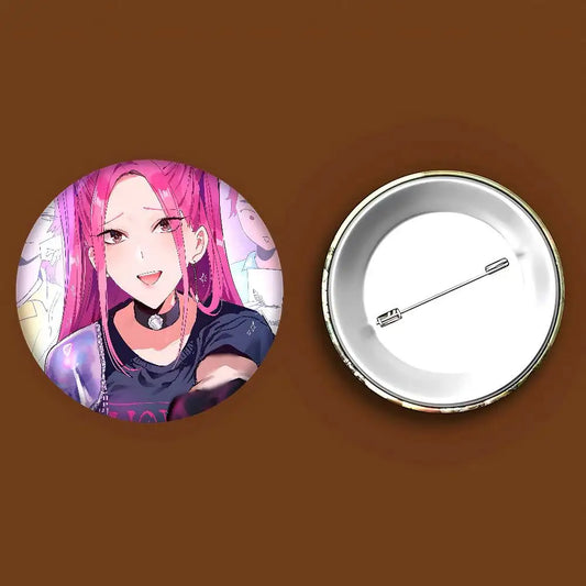 KPop Demon Hunters Mira Tinplate Pin Button – Custom Anime Brooch for Fans
