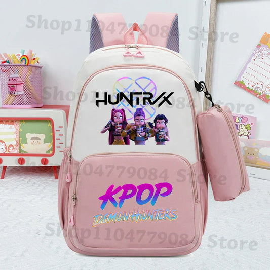 K-pop Demon Hunters Schoolbag Set – Backpack and Pencil Bag for Anime Fans