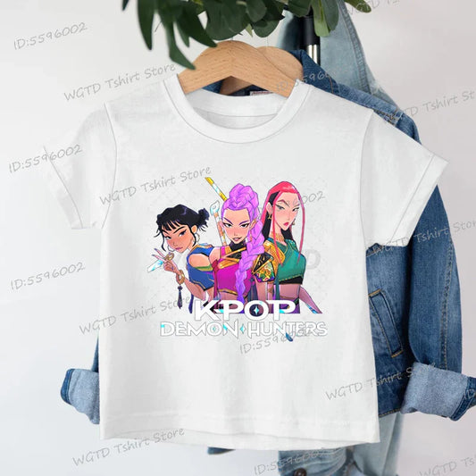 Fashion Casual Kids T-shirt: KPop Demon Hunters Cool Girls Tee