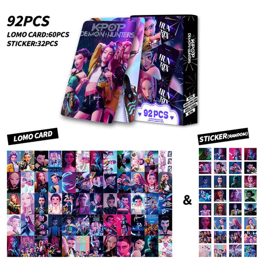 92pcs Kpop Demon Hunters Anime Laser Card Set – Perfect Collectible for Fans