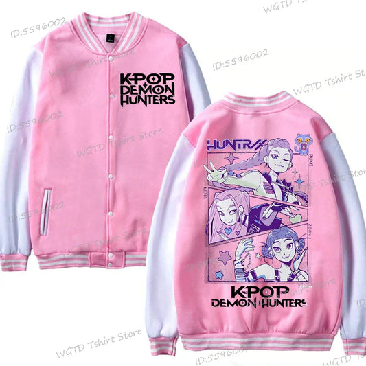 Children's KPop Demon Hunters Print Baseball Jacket – Fashion for Young Fans