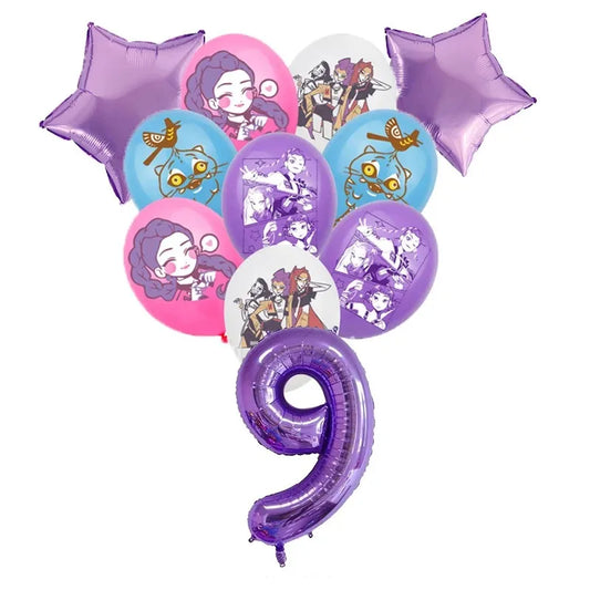 New Demon Hunters Birthday Party Decoration Set – Perfect for K-pop &amp; Anime Fans