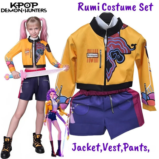 K-Pop Rumi Zoey Mira Demon Hunters Cosplay Costume – Perfect for Halloween and Stage Performances