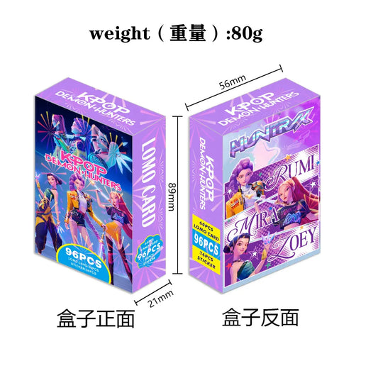 K-POP Demon Hunter Sticker &amp; LOMO Cards Collectible Set – 96pcs/Box