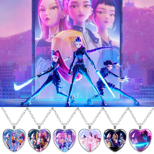 Kpop Hunter Heart Necklace – Anime Cosplay Jewelry Gift