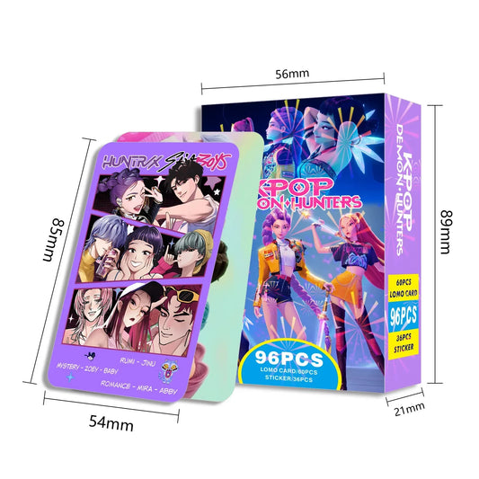 K-POP Demon Hunter Sticker &amp; LOMO Cards Collectible Set – 96pcs/Box