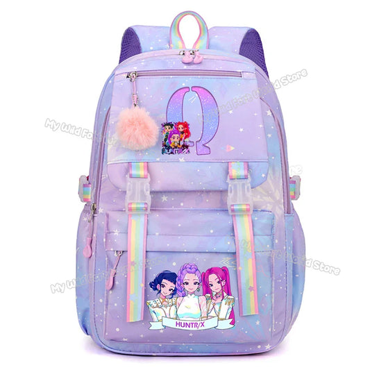 KPop Demon Hunters A–Z Print Purple Backpack