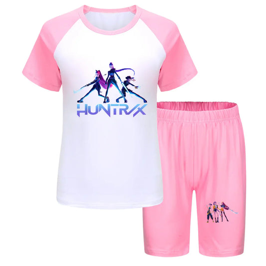 Huntrix Kid Summer Pajama Set – Unisex KPop Demon Hunters Nightwear