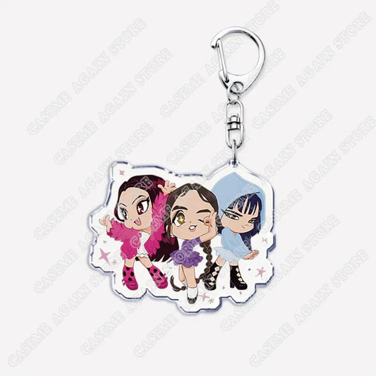 Cute Kpop Band Demon Hunters Huntrix Saja Boys Keychains for Fans