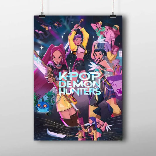 KPop Demon Hunters Vintage Poster – DIY Sticky Wall Art Decoration