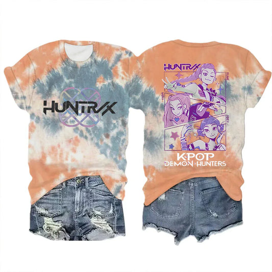 Anime K-Pop Demon Hunters Tie-Dye T-Shirt: Street Style Fashion