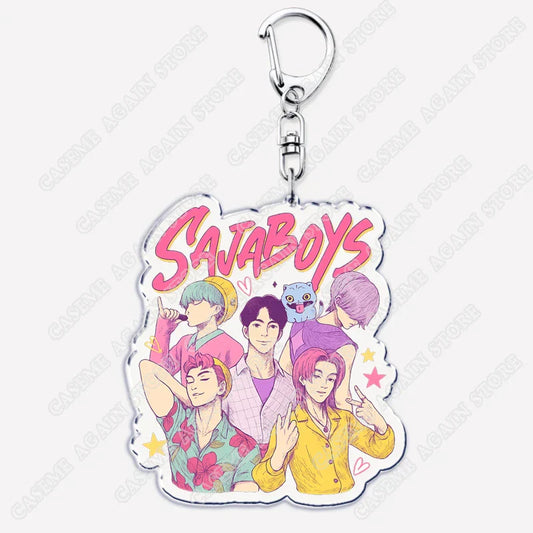 Cute Kpop Band Demon Hunters Huntrix Saja Boys Keychains for Fans