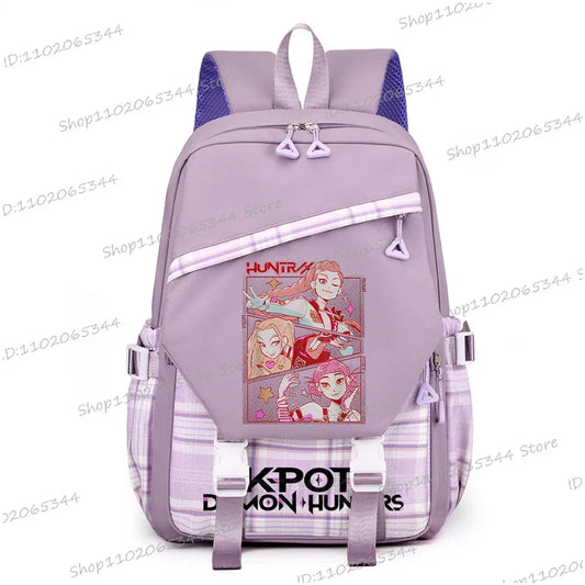 Stylish and Spacious Hip Hop KPop Demon Hunters School Backpack
