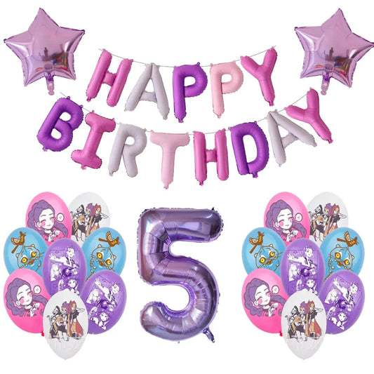 KPop Girl Demon Hunters Birthday Decorations – Perfect for Fans!