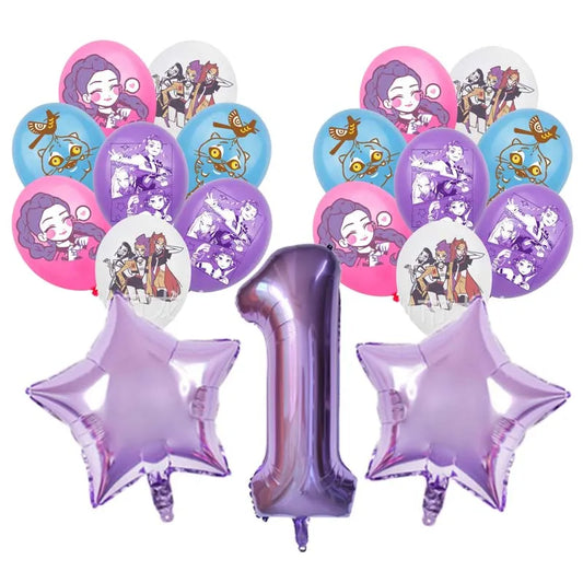 Kpop Demon Hunters Balloon Decoration Set – Perfect for Kids' Parties