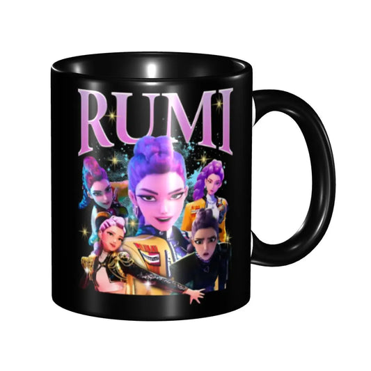 Unique HUNTRIX Logo Kpop Demon Hunters Tea Cup Party Mugs for Fans