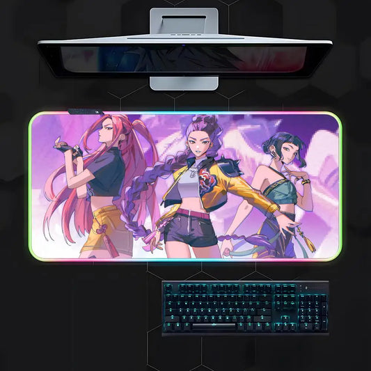 Illuminate Your Gaming Space with the Funny KPop D-Demon H-Hunters RGB Mouse Pad
