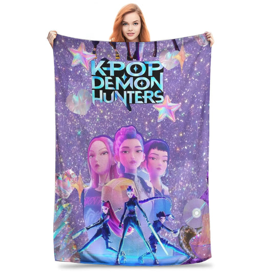Huntrix Zoey Rumi Mira Blanket Cover – Cozy KPop Demon Hunters Throw