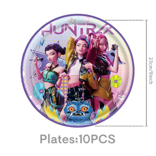 Kpop Demon Hunter Party Decor – Complete Disposable Tableware Set