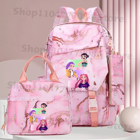 K-pop Demon Hunters 3-Piece Schoolbag Set – Stylish Anime Fashion Supplies