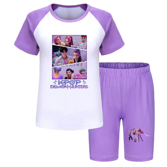 KPop Demon Hunters Huntrix Kids Casual Comfort Pajamas Set