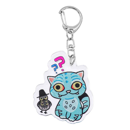Anime Movie KPop Demon Hunters Tiger Crow Acrylic Keyring – Stylish Halloween Accessory