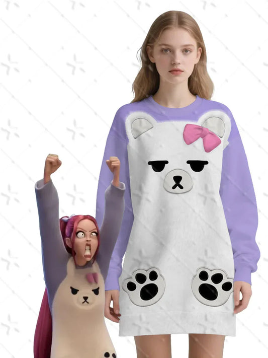 Cute Anime Bear Hoodie for Kids
