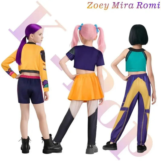 2025 Children Rumi Zoey Mira 3D Print Cosplay Costume for Halloween &amp; Carnival