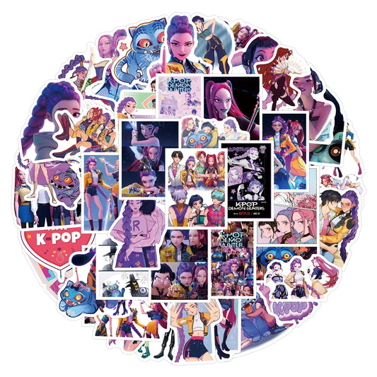 55PCS Anime KPop Demon Hunters Stickers – DIY Waterproof Decals