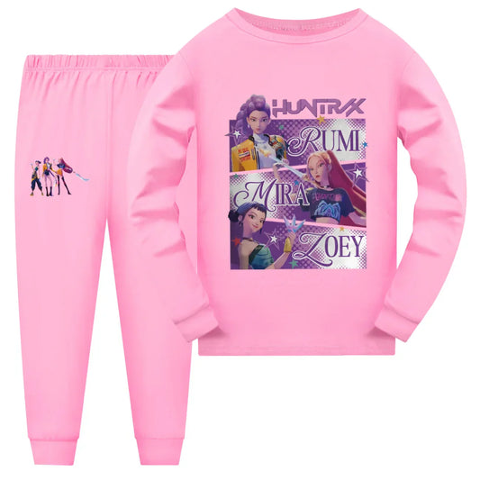Kpop Demon Hunters Cartoon Kids Pajama Set – Stylish Sleepwear for Boys and Girls