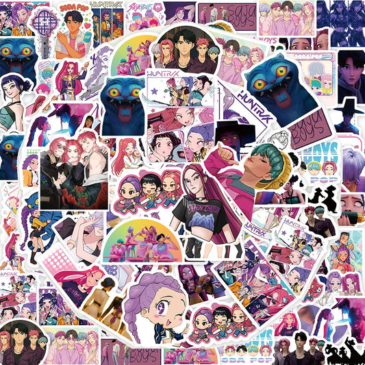 Vibrant Movie KPop Demon Hunters Stickers for DIY Enthusiasts
